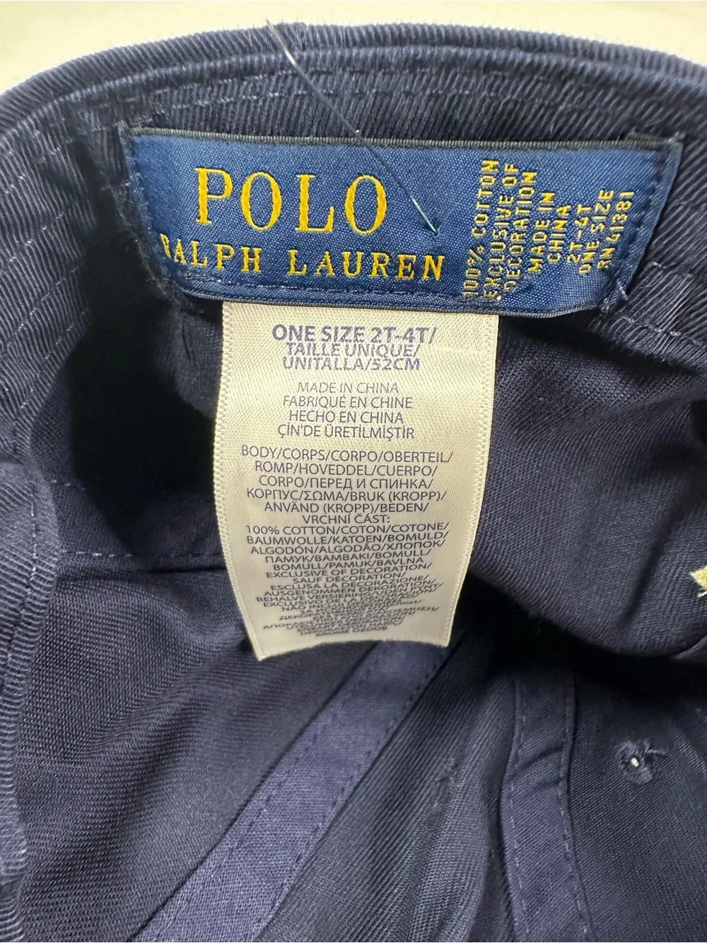 NWT Polo by Ralph Lauren Navy Classic Pony Baseball Cap Boys Sz One Size  2T/4T